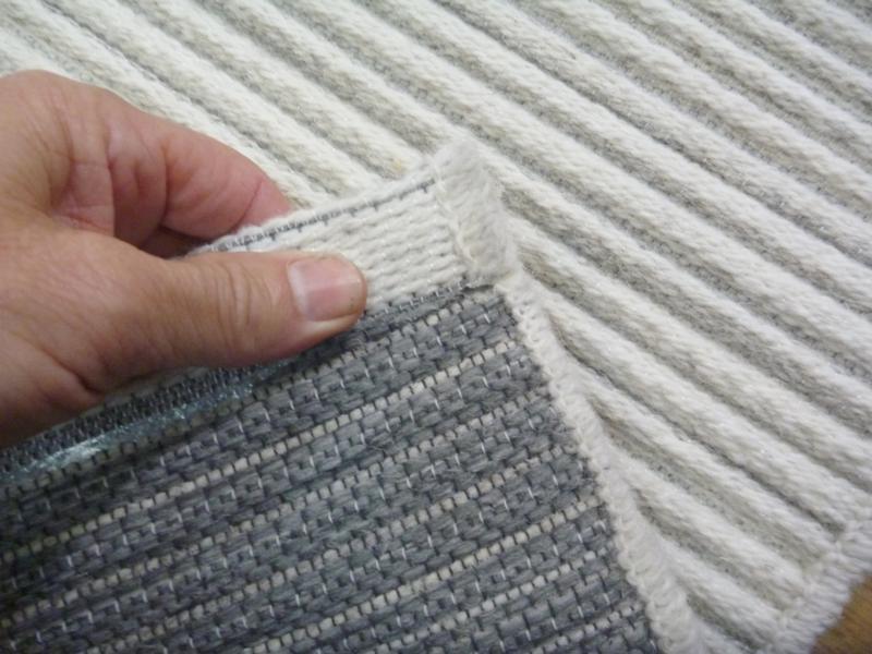 Unique Ridges Lines Cream 160x230cm Woolen Flatweave Floor Area Woven Rugs