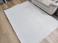 Unique Ridges Cream Grey Stitches 160x230cm Woolen Flatweave Floor Area Woven Rugs