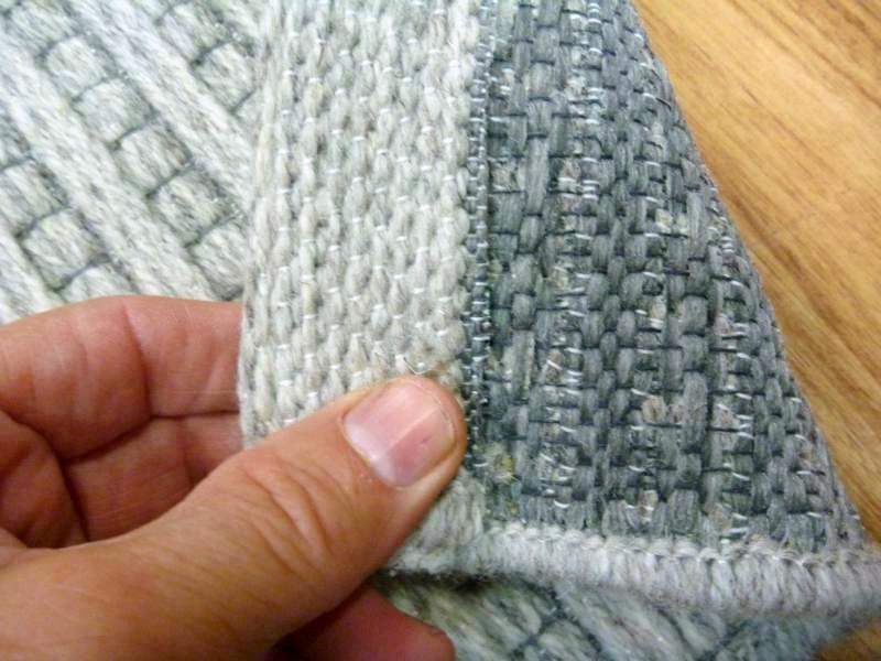 Unique Ridges Warm Grey Stitches 160x230cm Woolen Flatweave Floor Area Woven Rugs