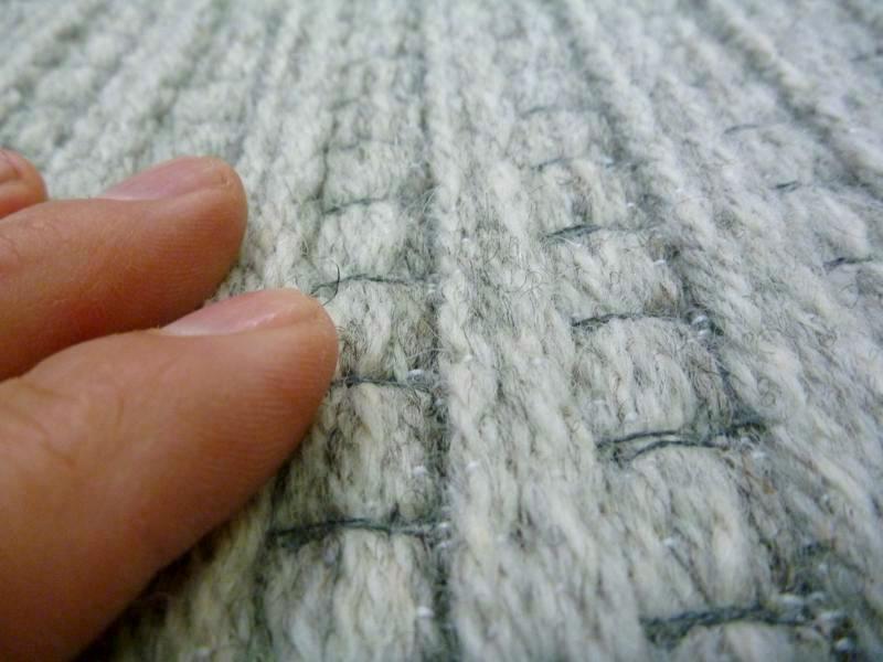 Unique Ridges Warm Grey Stitches 160x230cm Woolen Flatweave Floor Area Woven Rugs