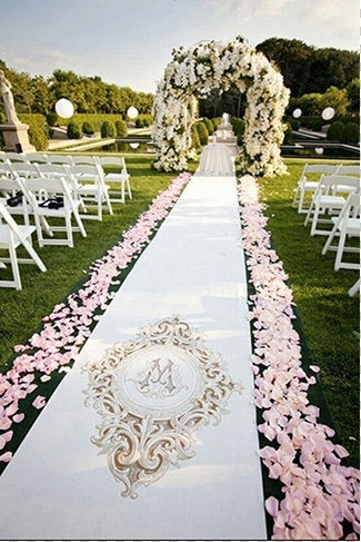 Wedding Aisle Light Pink Petal Border Trail 30cm wide x 10m long Roll Out