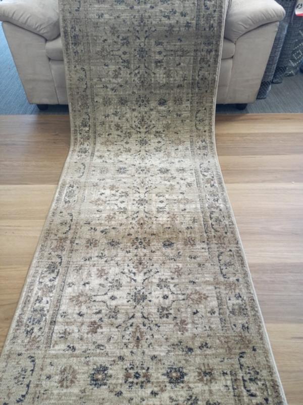 Persian Wash Design Hall Runner Chorus Beige Allover 80cm wide by the meter Soft Feel