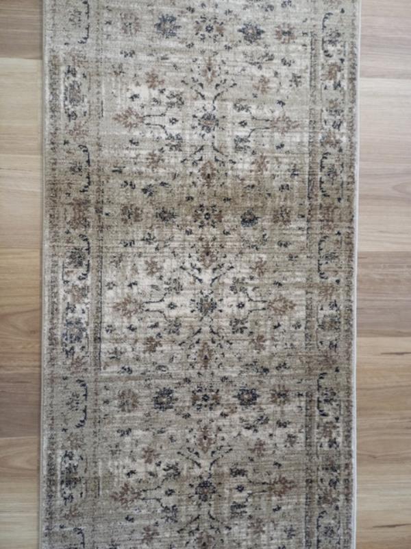 Persian Wash Design Hall Runner Chorus Beige Allover 80cm wide by the meter Soft Feel