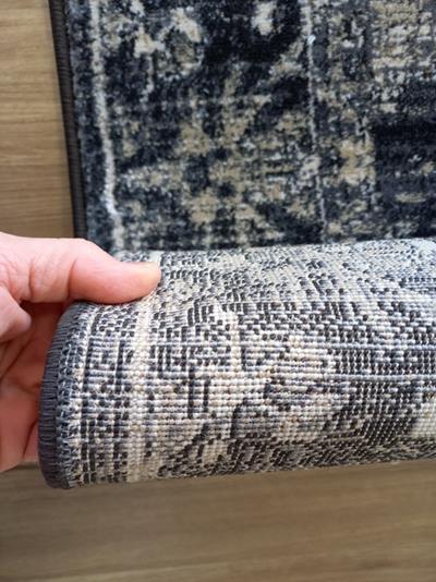 Persian Design Hall Runner Chorus Charcoal Grey Allover 80cm wide by the meter Soft Feel