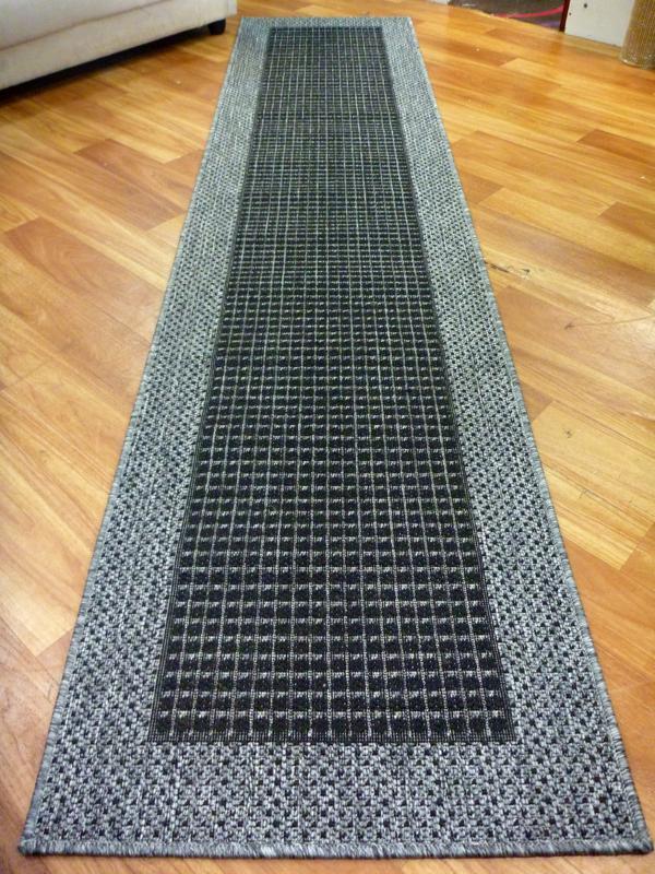 Sunrise Black Grey/Silver Flatweave Area Floor Rugs also Hall Runners and Round
