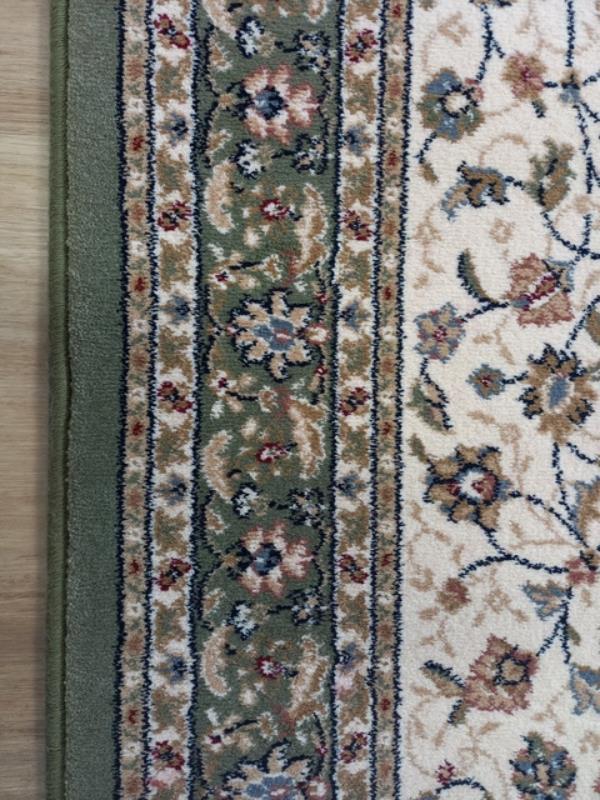 Persian Design Hallway Runner by the Meter 80 or 100cm Wide Elite Cream Green Allover Soft High Quality