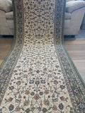 Persian Design Hallway Runner by the Meter 80 or 100cm Wide Elite Cream Green Allover Soft High Quality