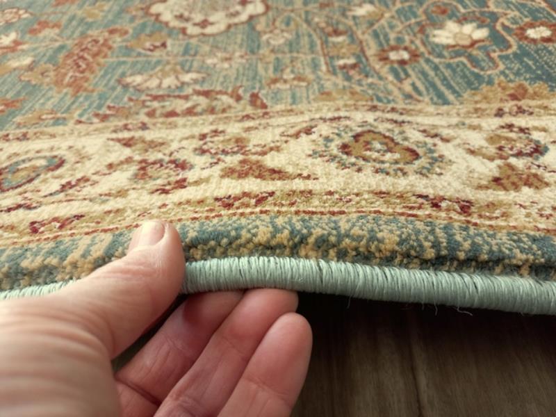 Hall Runner 80cm Wide Heritage Blue Allover Detailed by the Meter Soft Feel Pile