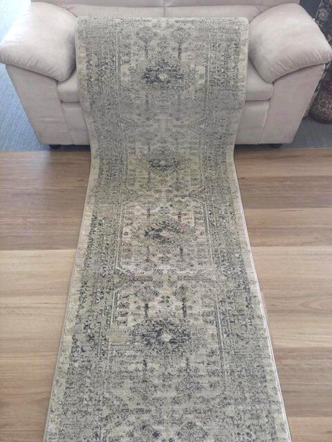 Persian Design Hall Runner Chorus Cream Aged Allover 80cm wide by the meter Soft Feel