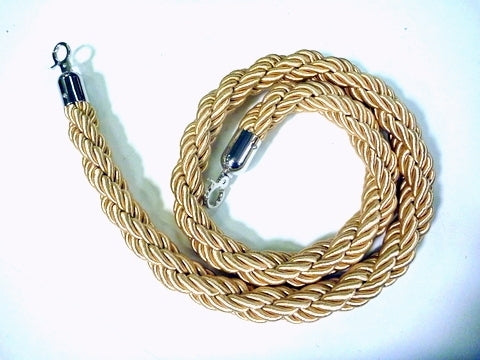 Silky Braided Rope 32mm x 1.5m Silver End for Barrier Crowd Bollards Red Gold Black Blue White or Silver