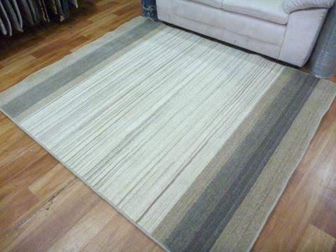 Thick Wool Rugs Hand Loomed Whisper SC103 Natural Edged