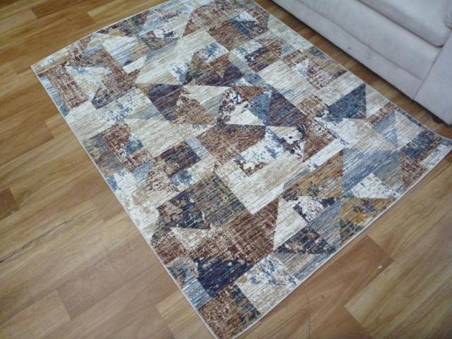 Soft Feel Modern Design Fiano Ivory Beige Static Geometric Floor Area Rugs