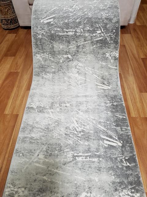Clearance Hall Runners Lilly Light Grey 80cm Wide End of Roll Edged