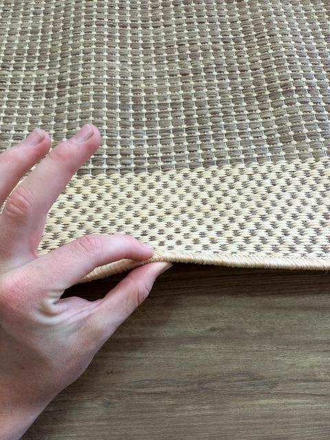 Flat-weave Evalasting Coffee Natural Floor Rugs Door Mats Rubber Backed