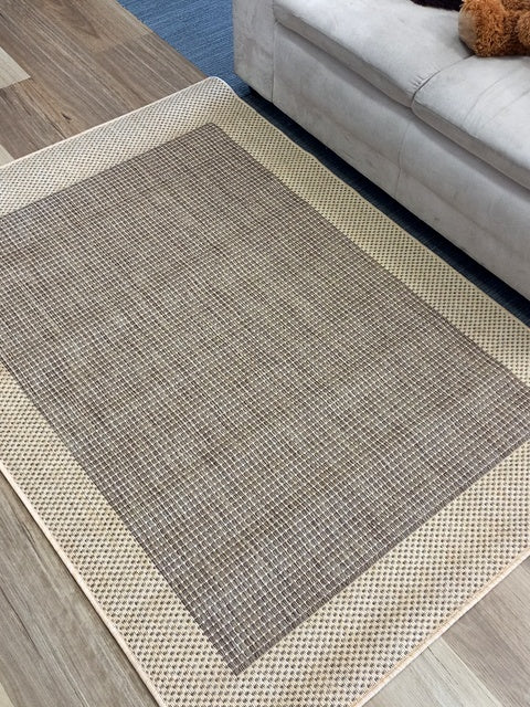 Flat-weave Evalasting Coffee Natural Floor Rugs Door Mats Rubber Backed