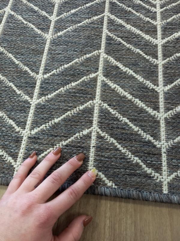 Rubber Back Hall Runner Flat-weave Gest Metal 67cm wide Herringbone by the Meter