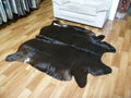 Beautiful Natural Cow Hide Dark Brown Area Floor Rugs 166x185cm