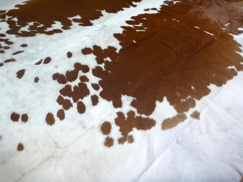 Beautiful Natural Cow Hide Solid White Brown Area Floor Rugs 164x177cm