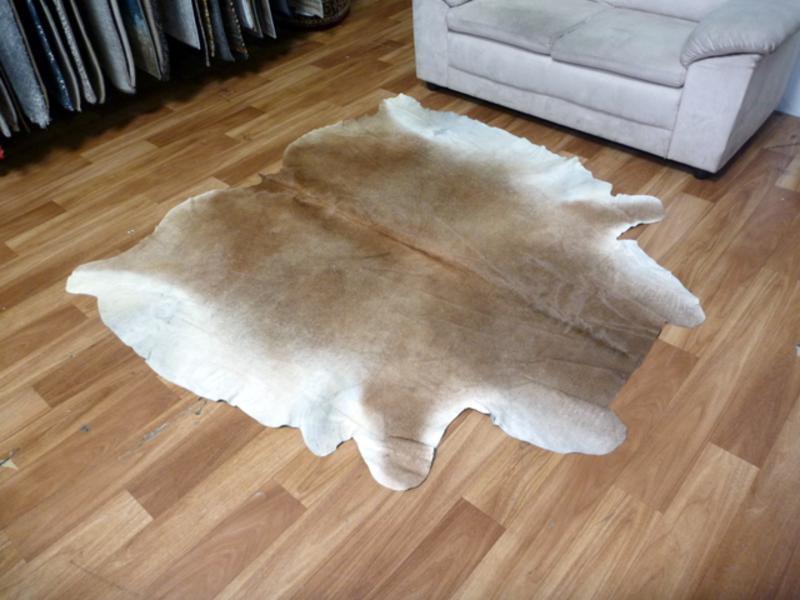 Beautiful Natural Cow Hide Gradient Light Brown Area Floor Rugs 175x178cm