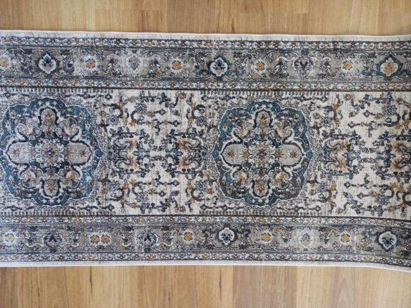 Super Soft Persia 80cm Wide Hall Runner Taupe Medallion by the Meter