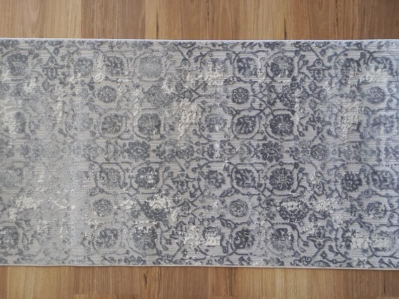 Super Soft France 80cm Wide Hall Runner Grey Persian Design Allover by the Meter