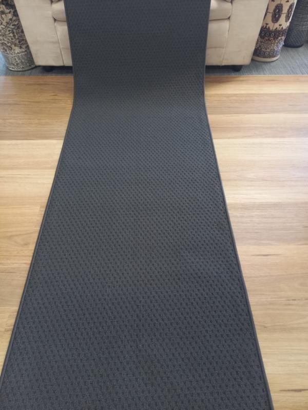 Carpet Hall Runner 80cm wide By the Meter Plain Charcoal Rubber Backed