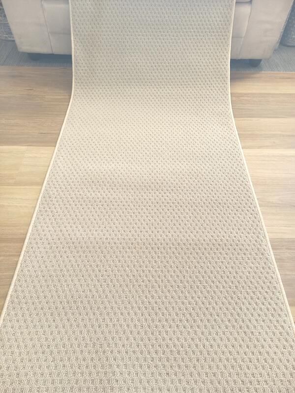 Clearance Carpet Hall Runner 80cm wide Plain Beige Rubber Backed End of Rolls
