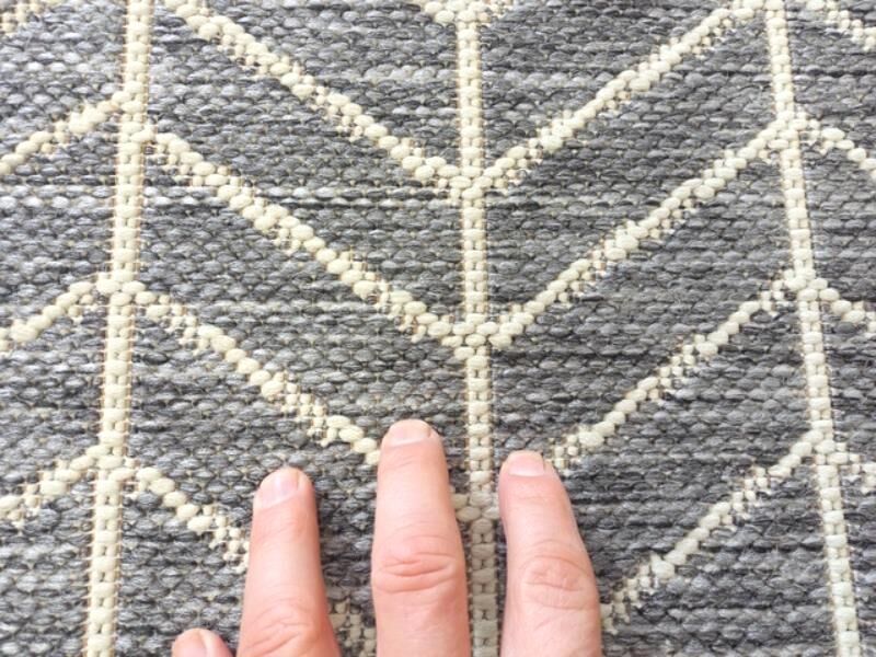 Clearance Hall Runners Rubber Backed Gest Shaded Grey Herringbone 67 or 80cm Wide End of Roll Edged Runner