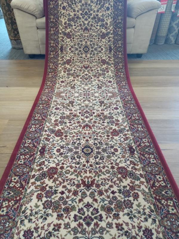 Clearance Hall Runners Floral Red Elite 80cm Wide End of Roll Edged High Quality