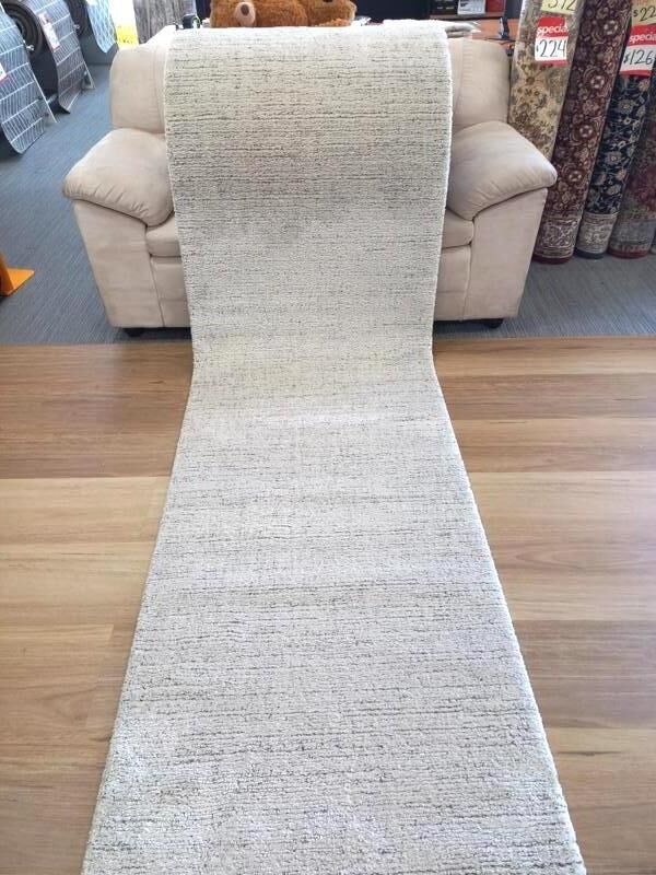 Luxury Hall Runner by the Meter 80cm Wide Stone Lavishly Soft Pile 14mm Thick