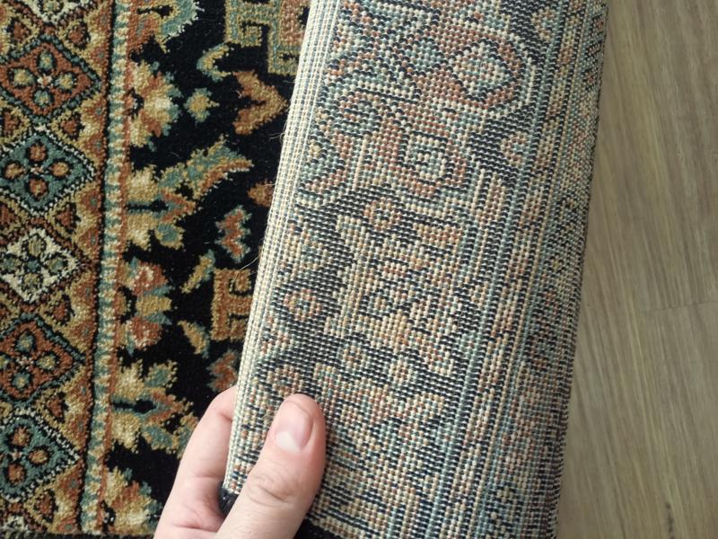 High Quality Persian Hall Runner 80cm Wide by the Meter Kandahar Black Soft Feel Pile