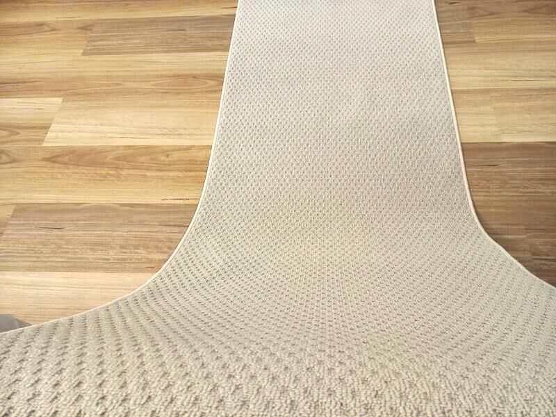 Carpet Hall Runner 80cm wide By the Meter Plain Beige Rubber Backed