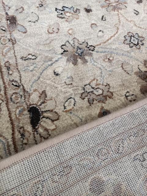 Hall Runner by the meter High Quality Imagination Allover Beige Taupe Persian Design 13mm Thick