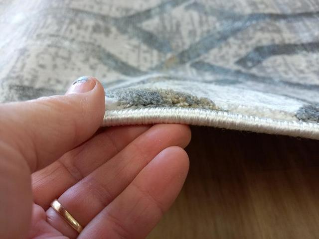 Super Soft Fibers Raj Links Silver Green Blue 80cm Wide by the Meter Hall Runner