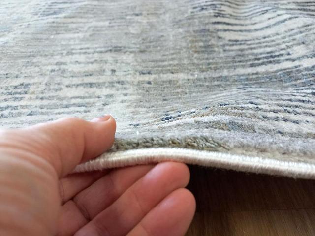 Super Soft Fibers Lines Raj Cream Blue 80cm Wide by the Meter Hall Runner