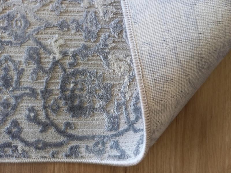 Clearance Hall Runners Super Soft France Runner Grey Persian Design Allover 80cm Wide End of Roll Edged