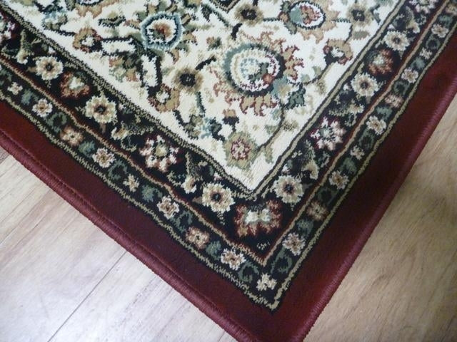 Persian Medallion Rabagh Burgundy Soft Feel 12mm Thick High Quality Floor Area Rug