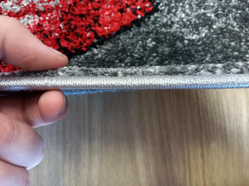 Aurora Grey Red Prisms 14mm Thick Modern Design Floor Area Rugs