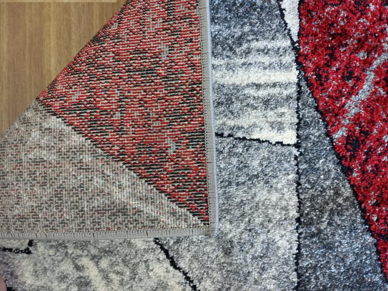 Aurora Grey Red Prisms 14mm Thick Modern Design Floor Area Rugs