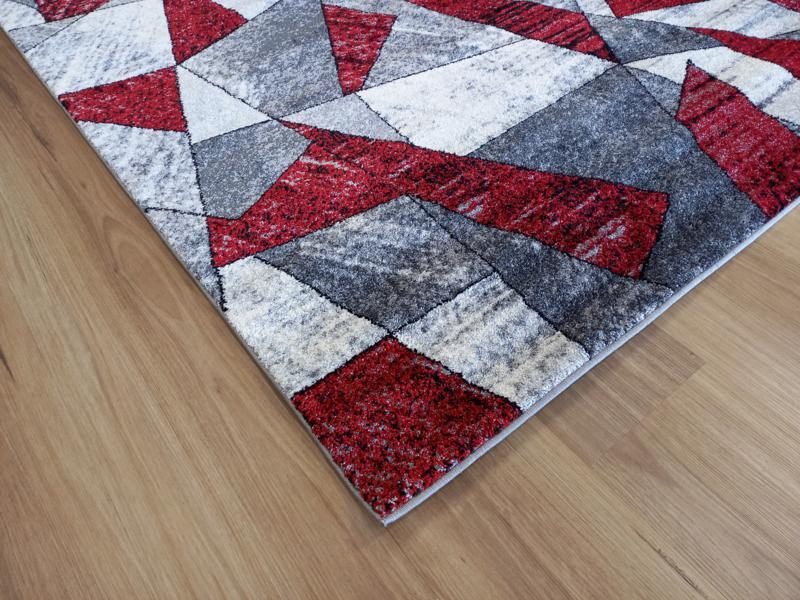 Aurora Grey Red Prisms 14mm Thick Modern Design Floor Area Rugs