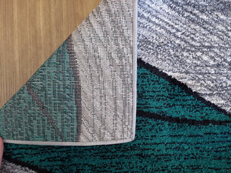 Aurora Grey Teal Green Waves 14mm Thick Modern Design Floor Area Rugs