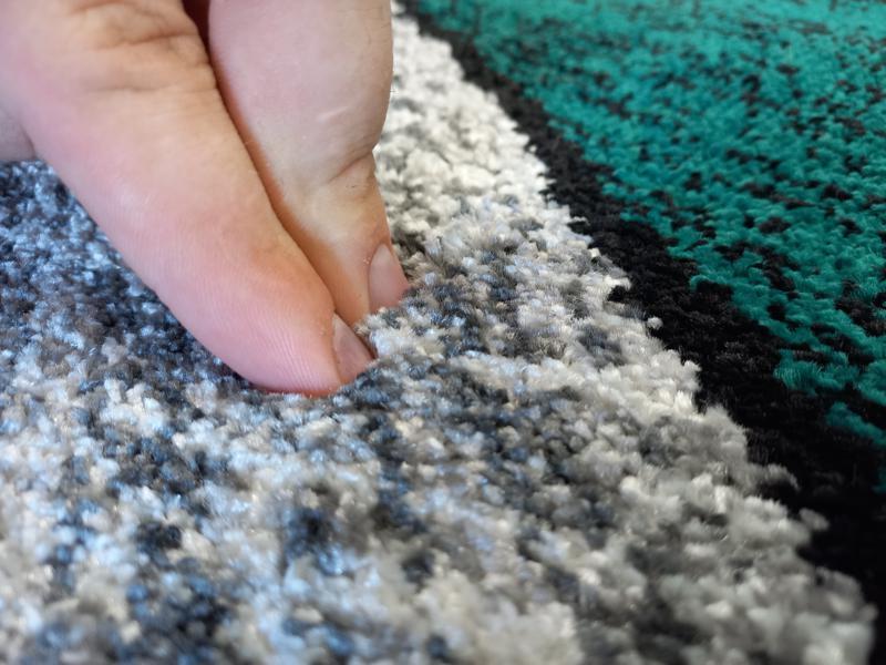 Aurora Grey Teal Green Waves 14mm Thick Modern Design Floor Area Rugs
