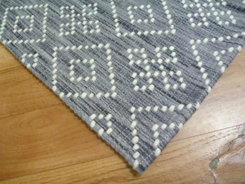 Flatwoven Wool Hazelmere Design Diamonds Grey Floor Area Rugs and Runners