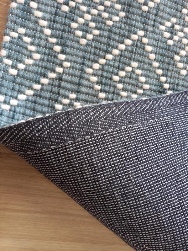 Flatwoven Wool Hazelmere Design Diamonds Grey Teal Floor Area Rugs and Runners