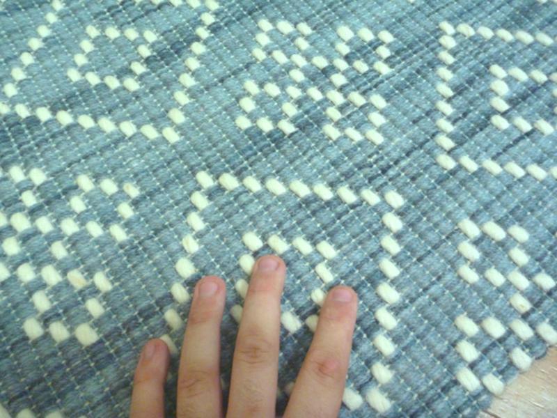 Flatwoven Wool Hazelmere Design Diamonds Grey Teal Floor Area Rugs and Runners