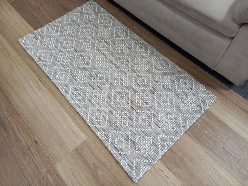 Flatwoven Wool Hazelmere Design Diamonds Natural Floor Area Rugs and Runners