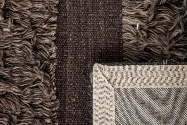Modern Design NZ Wool Textured Shag Spirit Taupe Floor Area Rugs