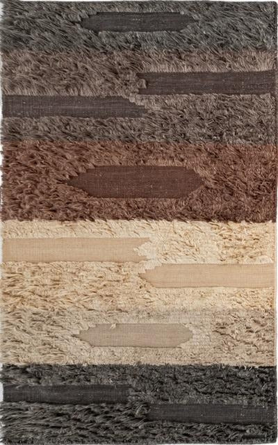 Modern Design NZ Wool Textured Shag Spirit Taupe Floor Area Rugs