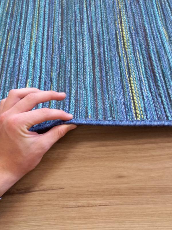 Brighton Blue Green Coloured Design Outdoor Patio Floor Area Rugs and Runners