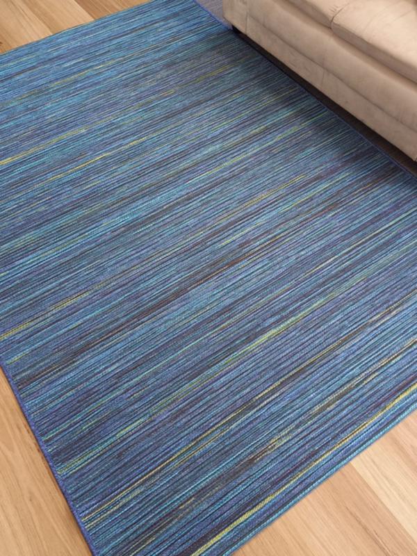 Brighton Blue Green Coloured Design Outdoor Patio Floor Area Rugs and Runners